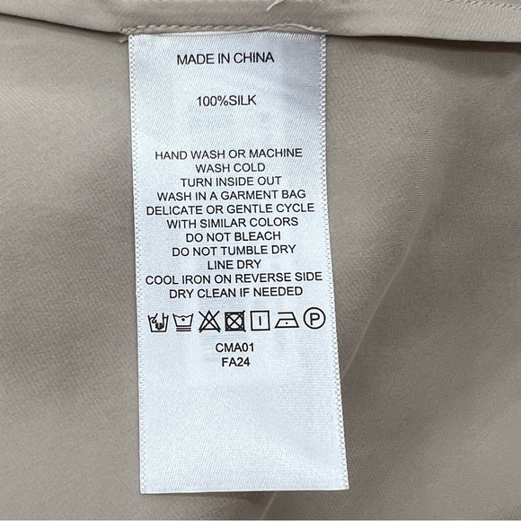 Quince Women’s 100% Washable Silk Cream Maxi Above Ankle Slip Skirt Resort Wear - Picture 11 of 16